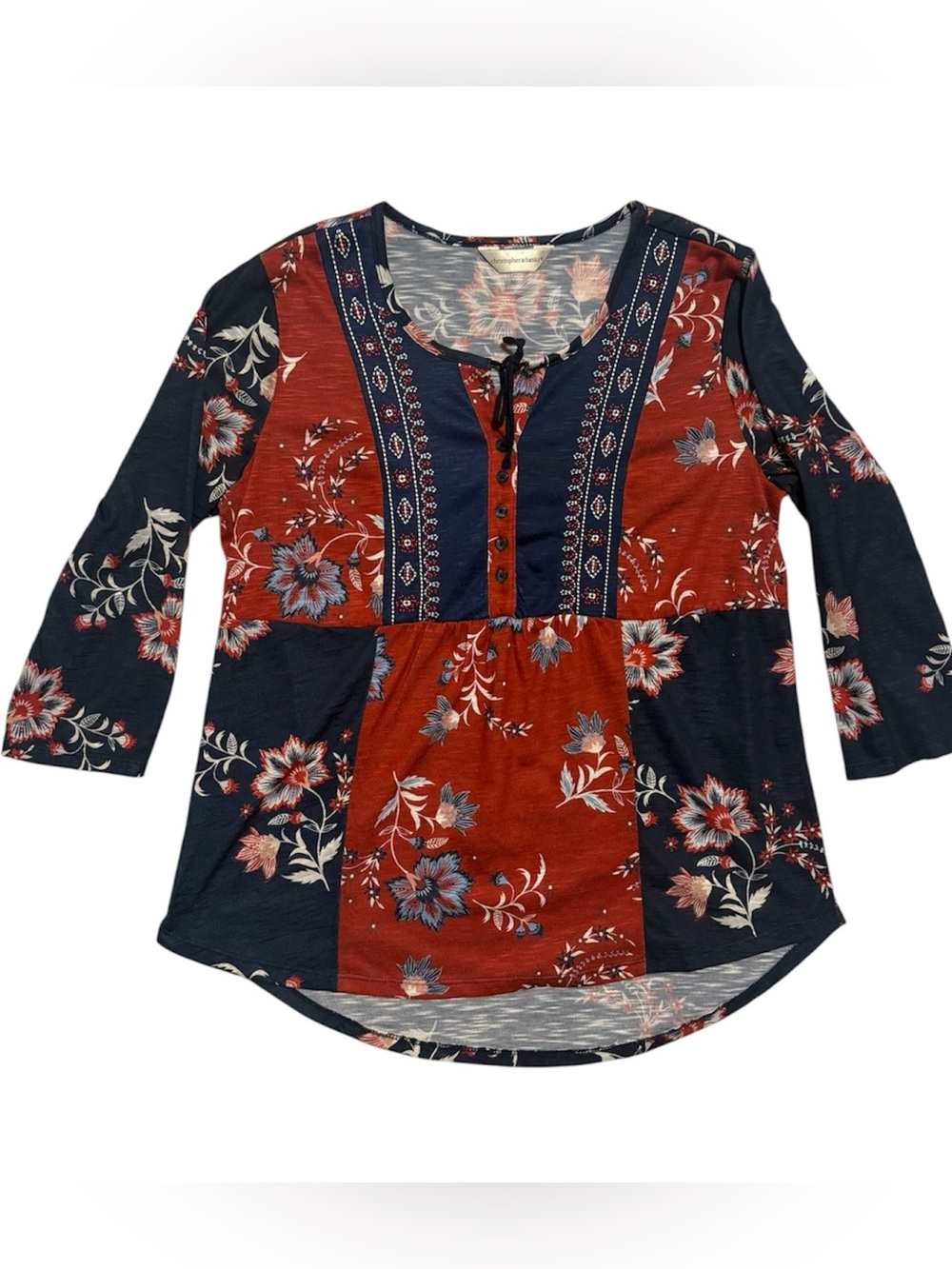 Boho Patchwork Floral Christopher & Banks Navy & Rust